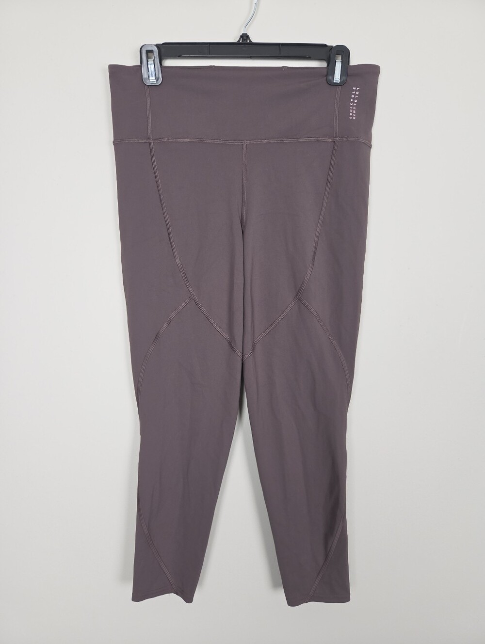Lululemon X Soulcycle Set Sports Bra 24" Leggings Purple Taupe Womens 12 Everlux - Picture 6 of 11